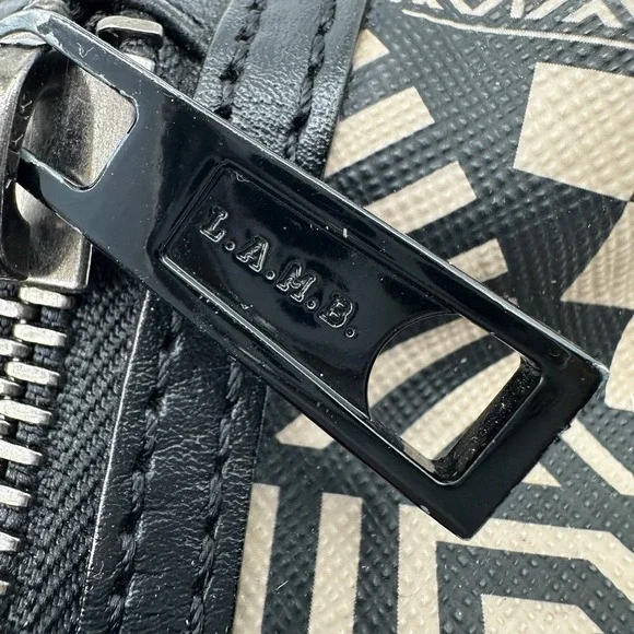 L.A.M.B. Walderston Handbag Black Tribal‎ Geometric Leather Gwen Stefani Y2K NWT - Picture 5 of 12